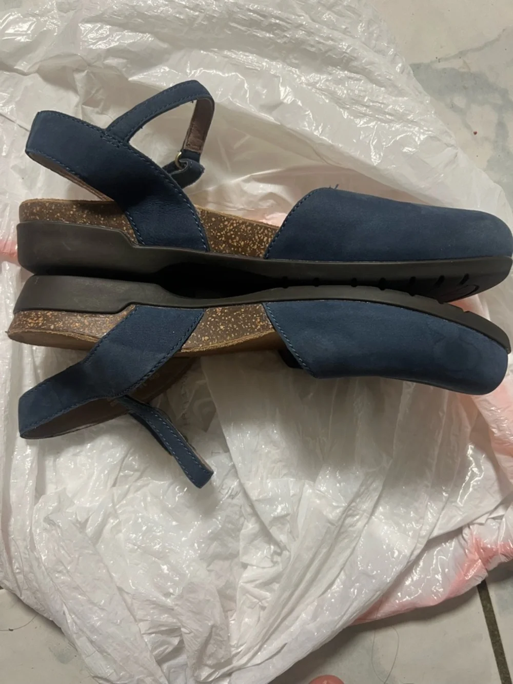 Dansko Rowan sandals navy Maryjane milled nubuck Sz 38 - Picture 3 of 4
